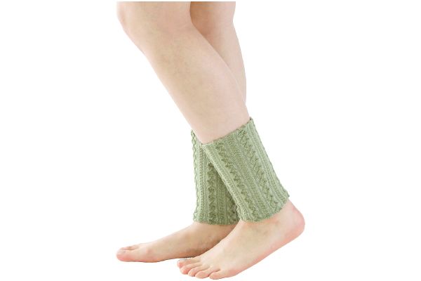 内側シルク二重編足首ウォーマー