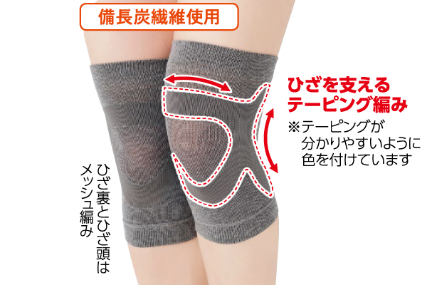 ひざを支える備長炭サポーター