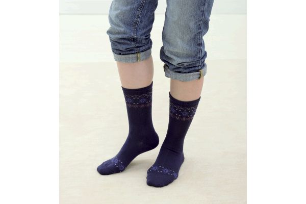 つま先・足首あったか丈長ソックス