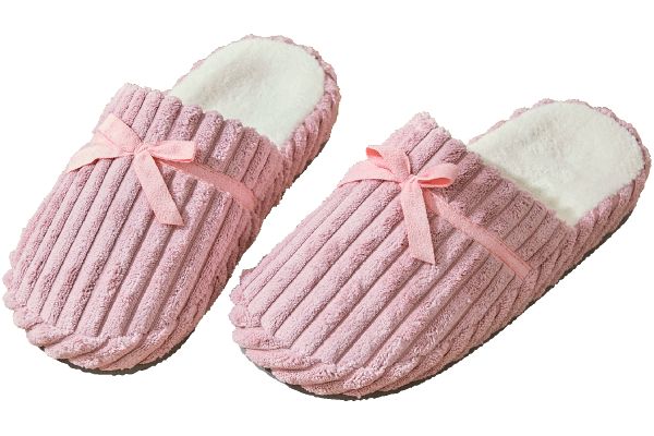リボン付きあったかフィットスリッパ