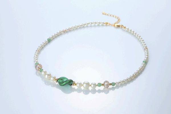 ヴェネチアングラス　グリーン　ネックレス