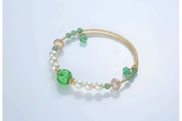 ヴェネチアングラス　グリーン　ブレスレット