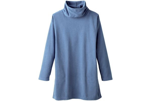 ぬくぬくフリースチュニック Ｍブルーグレー