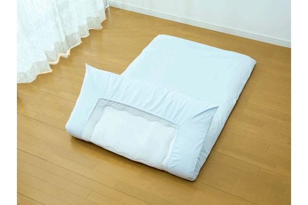 国内三河産厚地ワンタッチシーツ シングルブルー