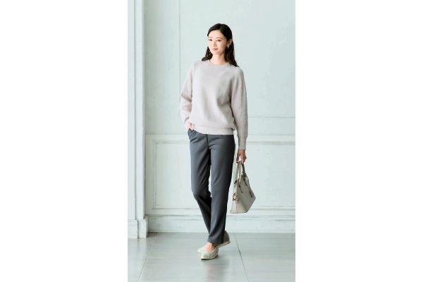 裏起毛あったか裾ファスナー付きパンツ