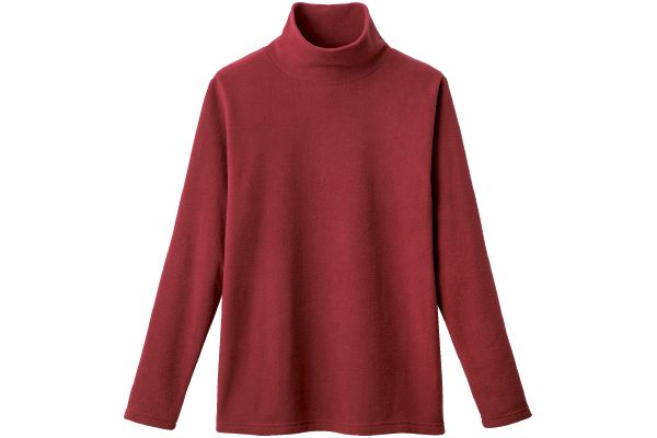 凄暖あったかフリースハイネックプルオーバー Ｍワイン