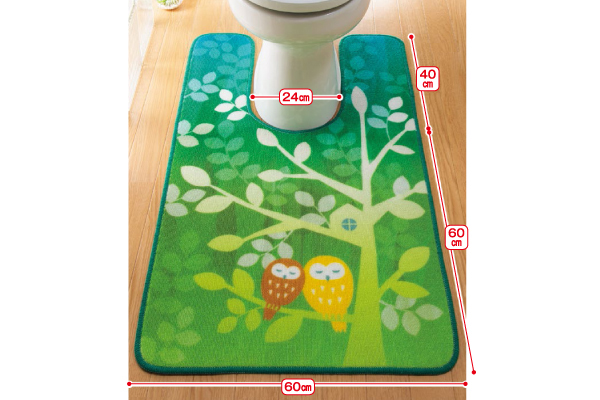 トイレマット　フクロウの森