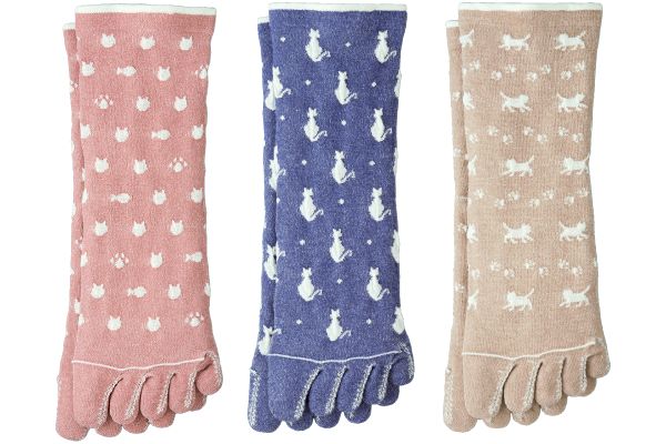 肌ふわり綿　5本指ソックス