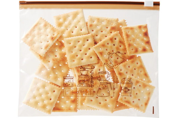 スライダーバッグ中（カフェ柄）