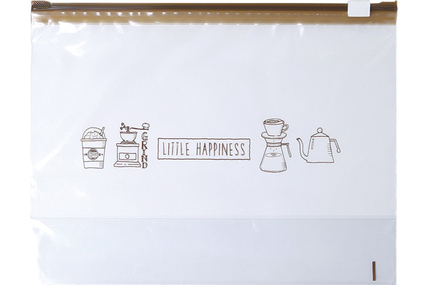 スライダーバッグマチ付（カフェ柄）