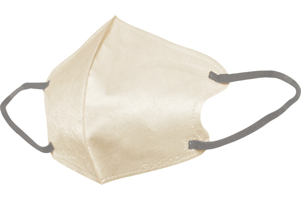 スパンレース不織布立体マスク　エクルベージュ×アッシュグレー