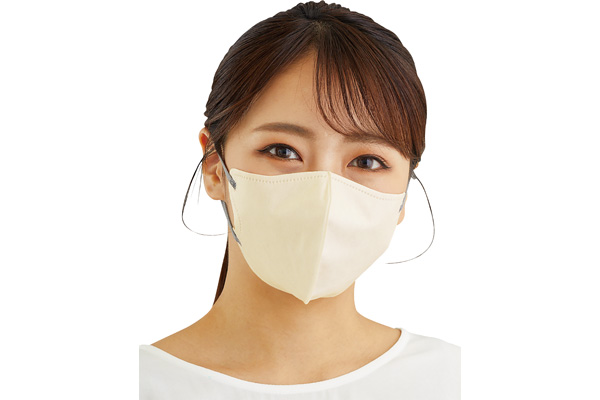 スパンレース不織布立体マスク　エクルベージュ×アッシュグレー