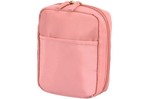 すっきりまとまるコスメポーチ コーラルピンク