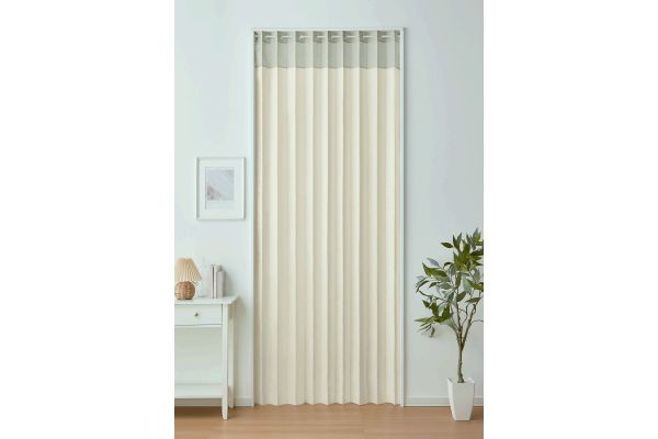 遮熱フリーカットアコーディオン間仕切り（アイボリー×グレー） １２０×２５０ｃｍ