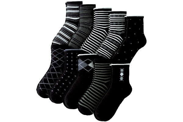 しめつけない黒のデザインソックス