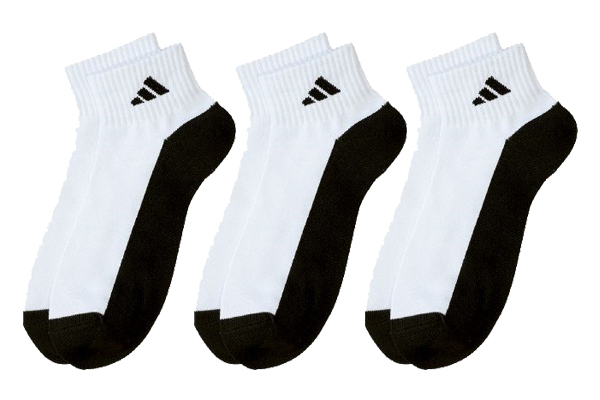 ［アディダス］足底汚れが目立ちにくいソックス （３足組）２２〜２４ｃｍ