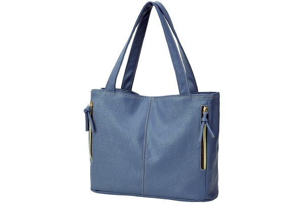 すっきり整頓お出かけトートバッグ グレイッシュブルー