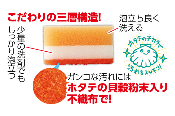 ホタテのコンパクト洗剤用クリーナー