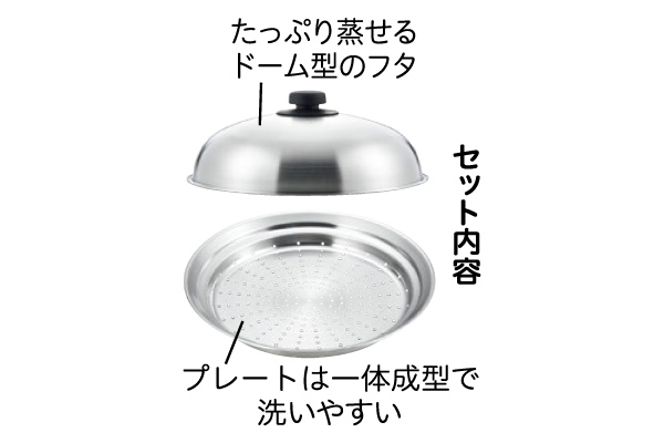 フライパンにのせて簡単蒸しプレート