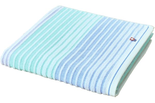 ［今治タオルブランド］バスタオル ビビットボーダー１枚　ブルー