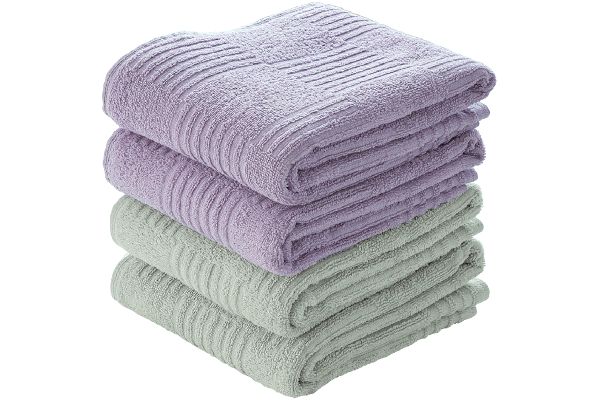 インド綿フェイスタオル（２色４枚組）