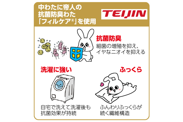 洗える抗菌防臭わた入り枕