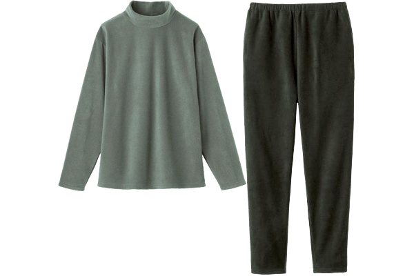 フリースで暖かハイネックルームウェア　メンズ Ｍチャコール