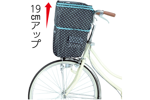 ２段式水玉前カゴカバー＆サドルカバー