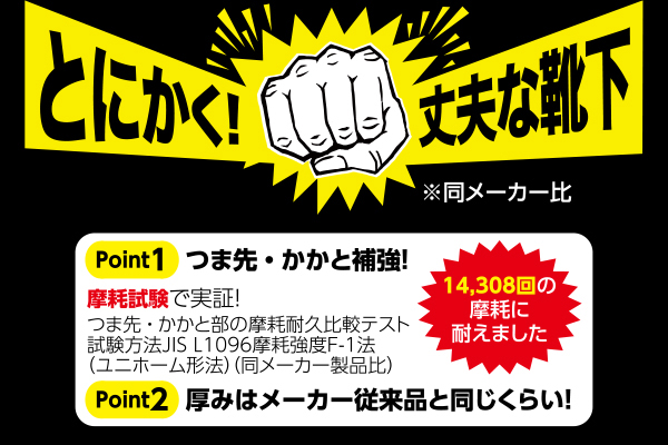 とにかく丈夫なクルーソックス