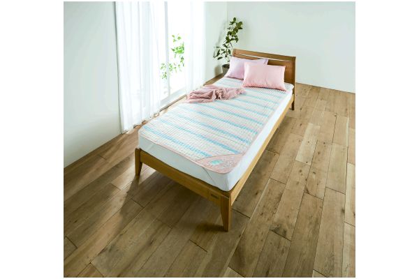 saraco綿しじら刺繍入敷パッドシングル１００×２０５ｃｍ