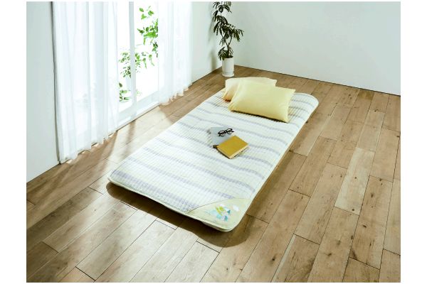 saraco綿しじら刺繍入敷パッドシングル１００×２０５ｃｍ