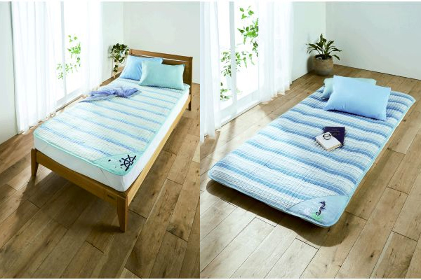 saraco綿しじら刺繍入敷パッドシングル１００×２０５ｃｍ