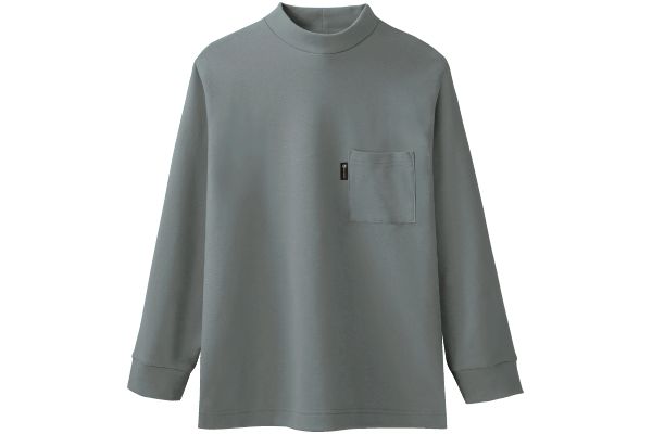 あったか起毛ポケット付ロングＴシャツ Ｍグレー