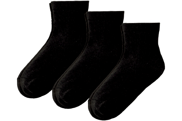 シルクのやすらぎゴムなしブラックソックス