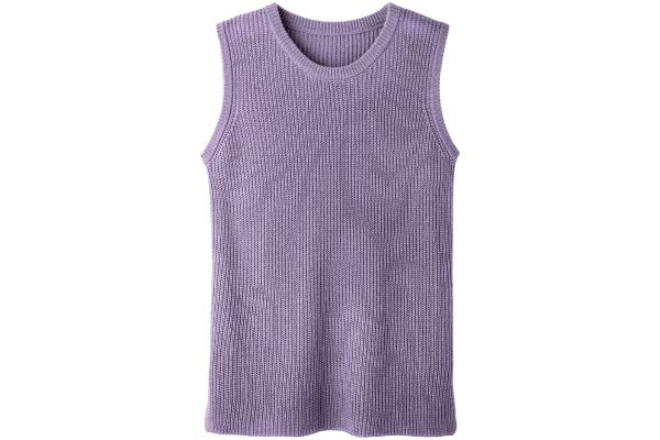 着心地ゆったりニットベスト Ｍローズグレー