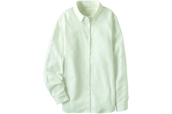 着心地やわらか綿100％フランネルシャツ Ｍオフホワイト（無地）