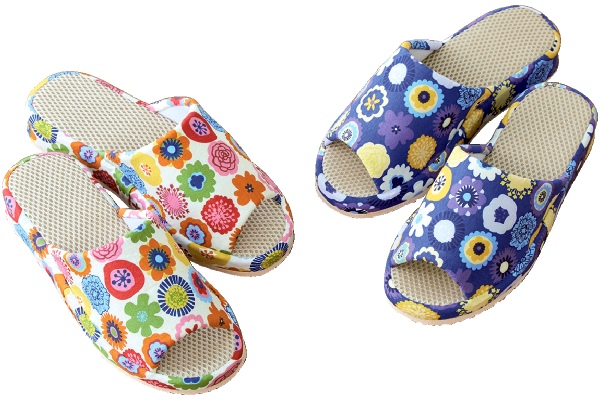 ヒールアップスリッパ　ポップフラワー