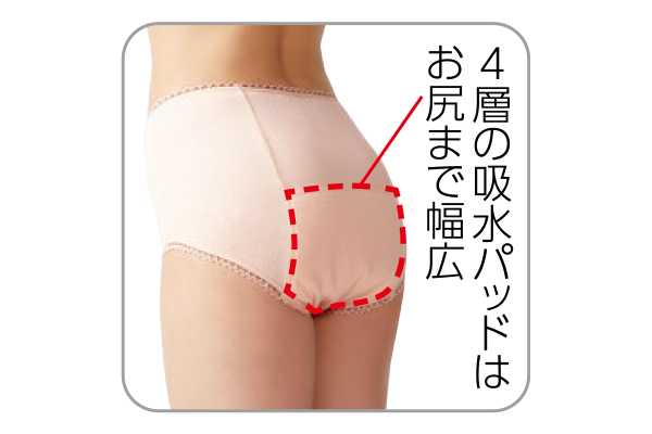 フロントレース付深ばき安心ショーツ