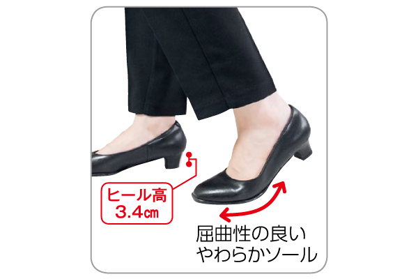 らくフィットスクエアトゥパンプス
