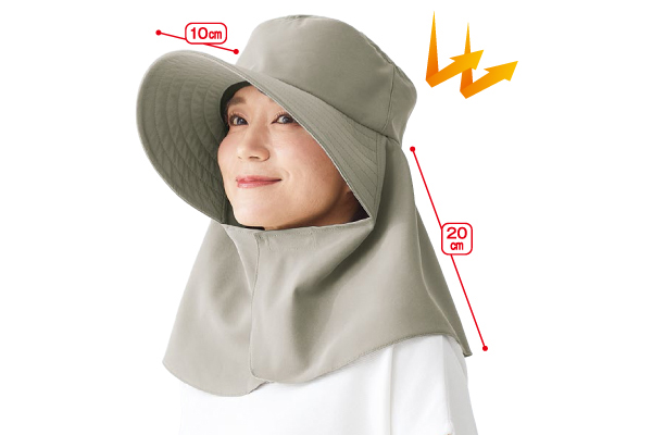 ＵＶフラップ帽子 アースグレー