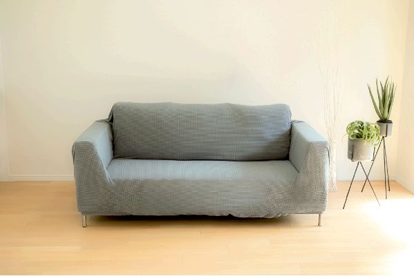 ストレッチソファカバー肘付 ３人掛けグレー