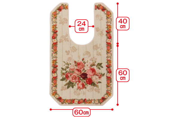 トイレマット（エレガントローズ） 60×100ｃｍ