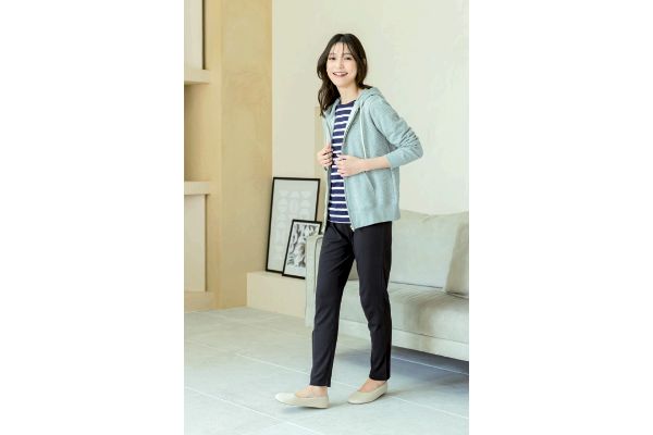 綿混スムースパジャマ下レディース