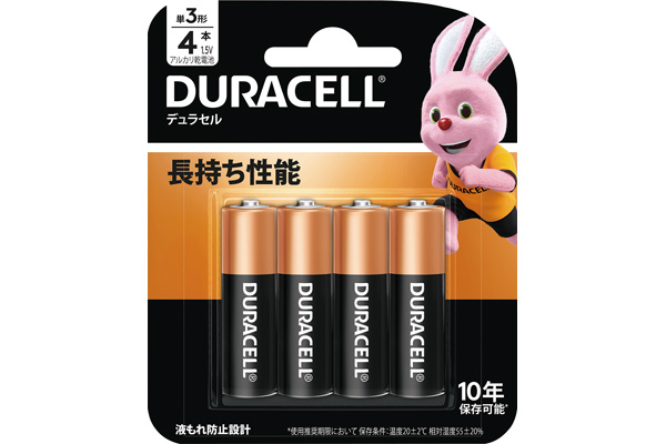 [デュラセル]アルカリ乾電池 （４本）単３