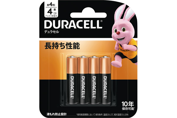 [デュラセル]アルカリ乾電池 （４本）単４