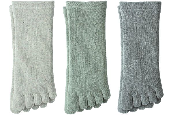 リサイクルコットン混　ゴムなしゆったり5本指ソックス