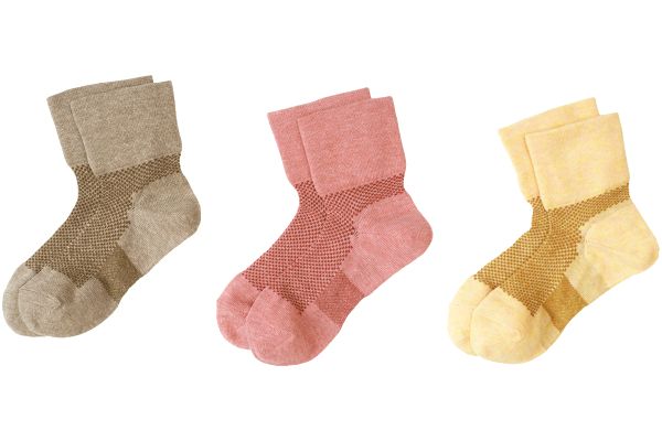 履き口２重編みゴムなしメッシュソックス