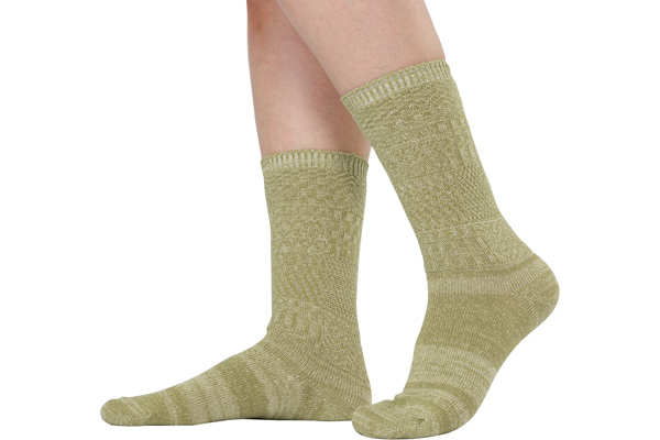 シルク＆コットンパッチワーク風丈長ソックス