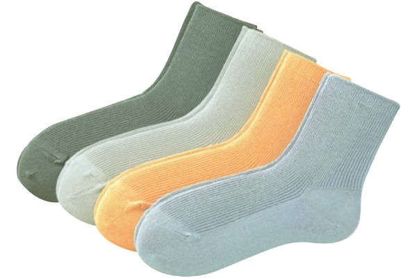 綿９０％リブソックス （4色組）23〜24cmアース