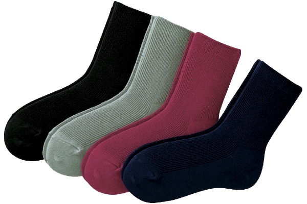 綿９０％リブソックス （４色組）23〜24ｃｍダーク